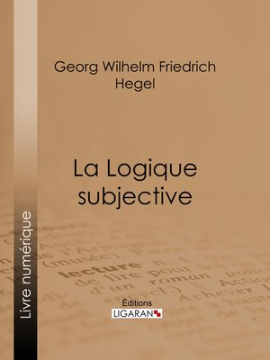 cover image of La Logique subjective